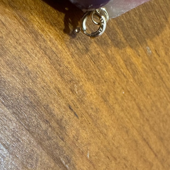 14k Gold Necklace with 14k gold Blue Gemstone Pendant - Picture 5 of 7